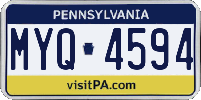 PA license plate MYQ4594