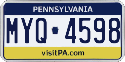 PA license plate MYQ4598