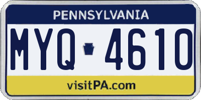 PA license plate MYQ4610
