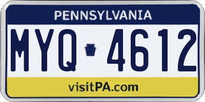 PA license plate MYQ4612