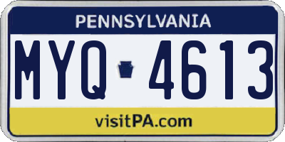 PA license plate MYQ4613