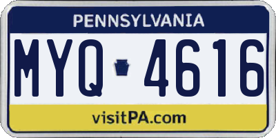 PA license plate MYQ4616