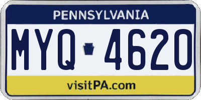 PA license plate MYQ4620