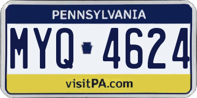 PA license plate MYQ4624