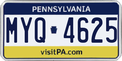 PA license plate MYQ4625
