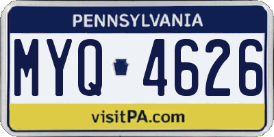 PA license plate MYQ4626