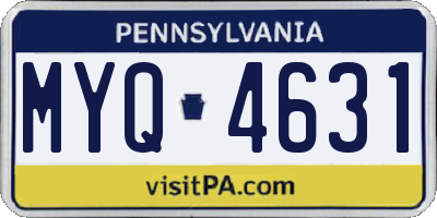 PA license plate MYQ4631