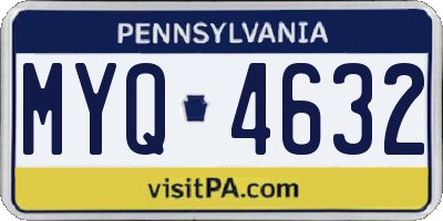 PA license plate MYQ4632