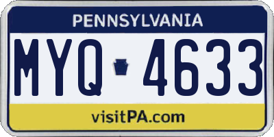 PA license plate MYQ4633
