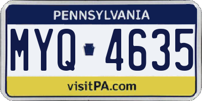 PA license plate MYQ4635