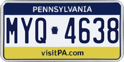 PA license plate MYQ4638