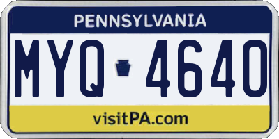 PA license plate MYQ4640