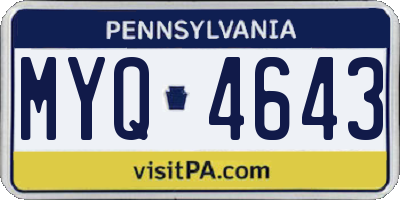PA license plate MYQ4643