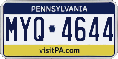 PA license plate MYQ4644