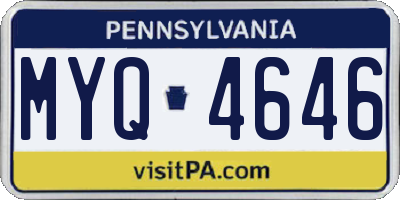 PA license plate MYQ4646