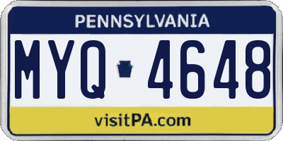 PA license plate MYQ4648