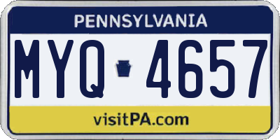 PA license plate MYQ4657
