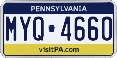 PA license plate MYQ4660