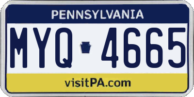 PA license plate MYQ4665