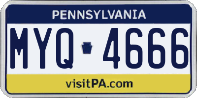PA license plate MYQ4666