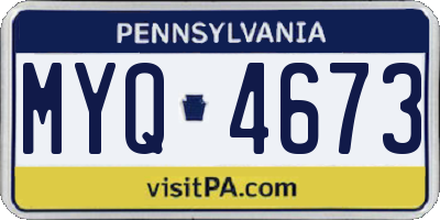 PA license plate MYQ4673
