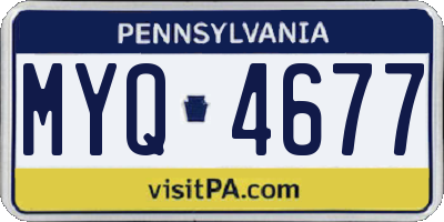 PA license plate MYQ4677