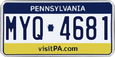 PA license plate MYQ4681
