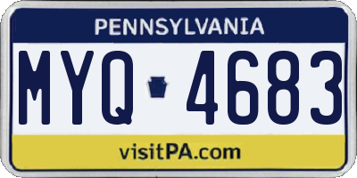 PA license plate MYQ4683