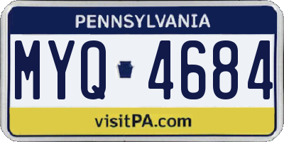 PA license plate MYQ4684