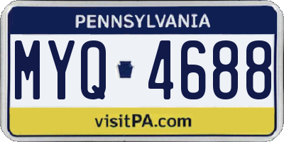 PA license plate MYQ4688