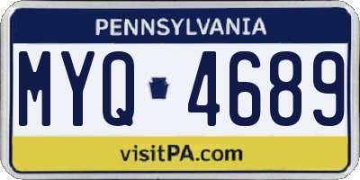 PA license plate MYQ4689