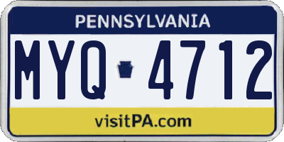 PA license plate MYQ4712