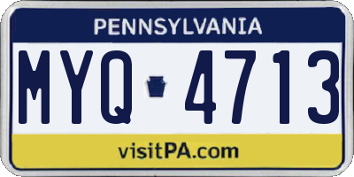 PA license plate MYQ4713