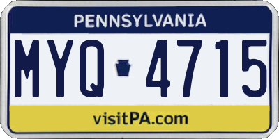PA license plate MYQ4715