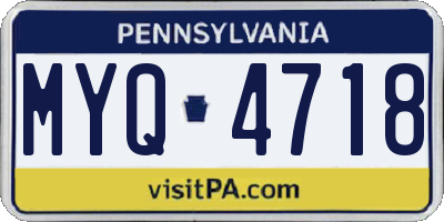 PA license plate MYQ4718