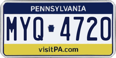 PA license plate MYQ4720