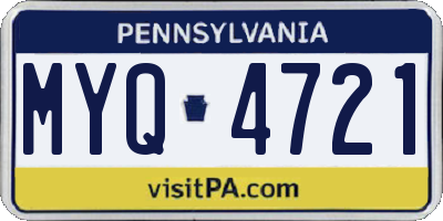 PA license plate MYQ4721