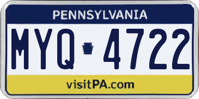 PA license plate MYQ4722
