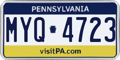 PA license plate MYQ4723