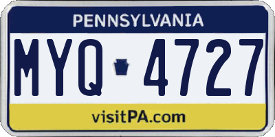 PA license plate MYQ4727