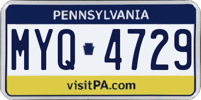 PA license plate MYQ4729