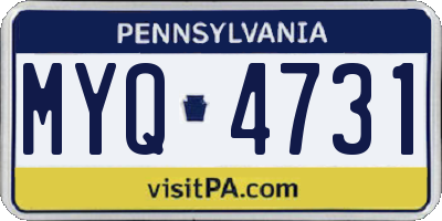 PA license plate MYQ4731