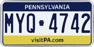 PA license plate MYQ4742
