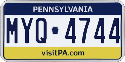 PA license plate MYQ4744