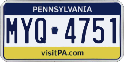 PA license plate MYQ4751