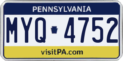 PA license plate MYQ4752