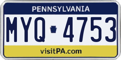 PA license plate MYQ4753