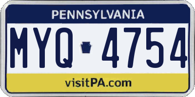 PA license plate MYQ4754