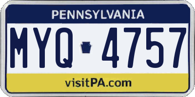 PA license plate MYQ4757
