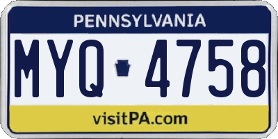 PA license plate MYQ4758